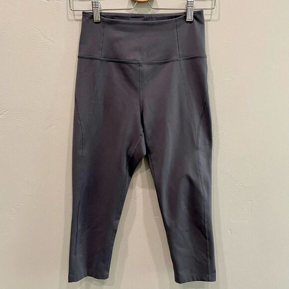 girlfriend collective Pants - Girlfriend Collective High-Rise Gray Crop Leggings - Size: Small
